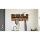 vidaXL Fali Kabáthorog polcokkal Öreg fa 100 x 40 x 12 cm Faanyag