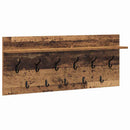 vidaXL Fali Kabáthorog polcokkal Öreg fa 100 x 40 x 12 cm Faanyag