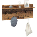 vidaXL Fali Kabáthorog polcokkal Öreg fa 100 x 40 x 12 cm Faanyag