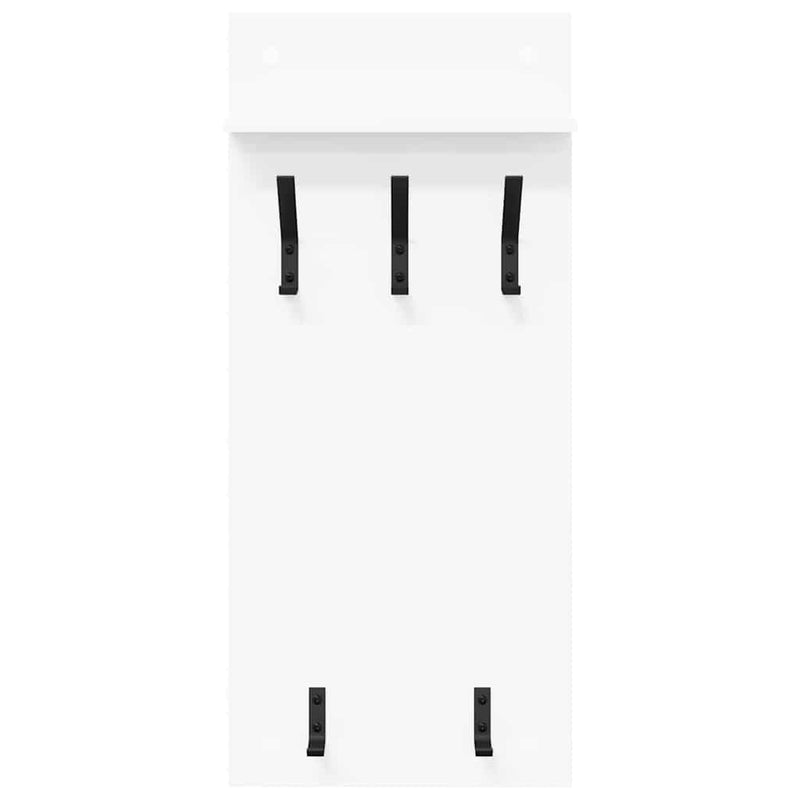vidaXL Fali Kabáthorog polcokkal Fehér 90 x 40 x 10 cm Faanyag