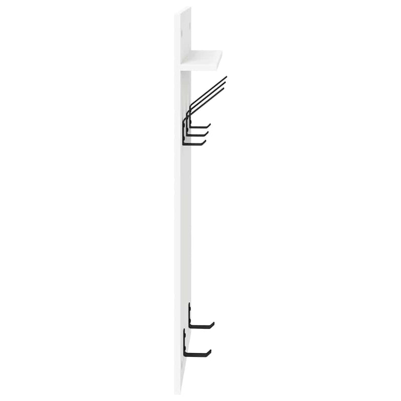 vidaXL Fali Kabáthorog polcokkal Fehér 90 x 40 x 10 cm Faanyag
