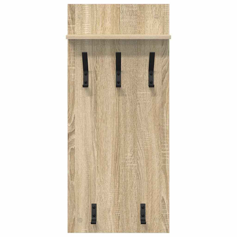 vidaXL Fali Kabáthorog polcokkal sonoma tölgy 90 x 40 x 10 cm Faanyag