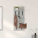 vidaXL Fali Kabáthorog polcokkal Beton Szürke 40 x 10 x 90 cm Faanyag