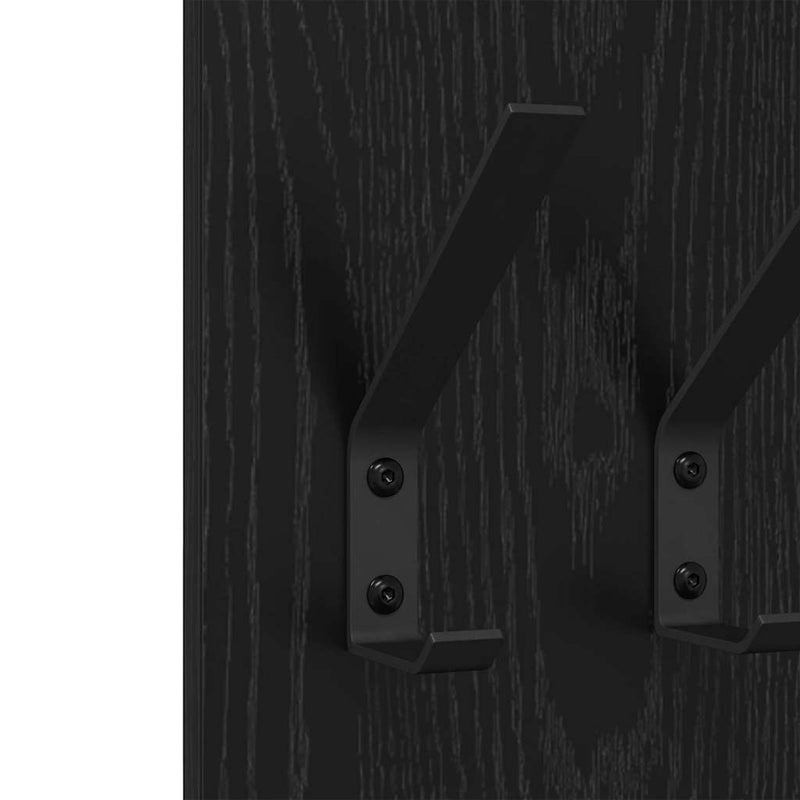 vidaXL Fali Kabáthorog tárolóval Musta tammi 20 x 1.5 x 100 cm Faanyag