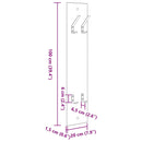 vidaXL Fali Kabáthorog Beton szürke 20 x 1.5 x 100 cm Faanyag