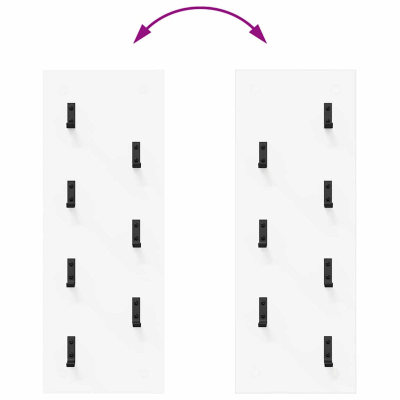 vidaXL Fali Kabáthorog Falra szerelhető Fehér 30 x 1.5 x 80 cm Faanyag