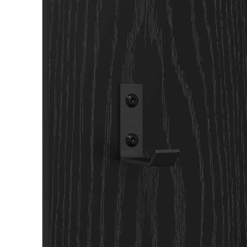 vidaXL Fali Kabáthorog Musta tammi 30 x 1.5 x 80 cm Faanyag