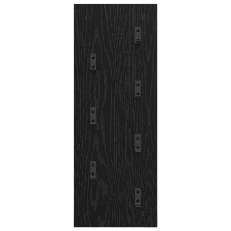 vidaXL Fali Kabáthorog Musta tammi 30 x 1.5 x 80 cm Faanyag