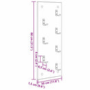 vidaXL Fali Kabáthorog Musta tammi 30 x 1.5 x 80 cm Faanyag