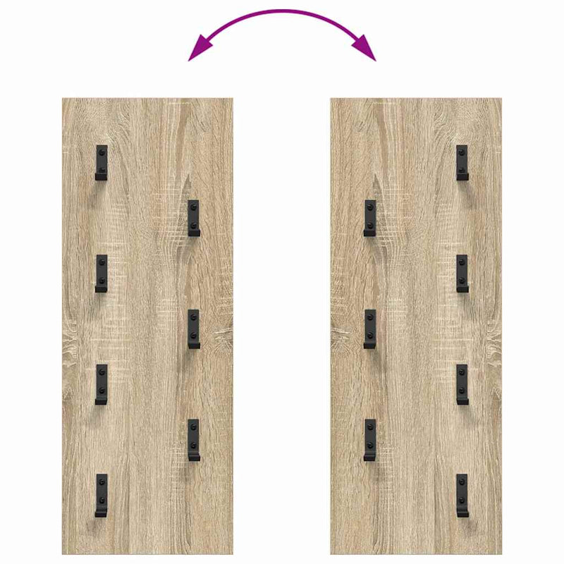 vidaXL Fali Kabáthorog sonoma tölgy 30 x 1.5 x 80 cm Faanyag