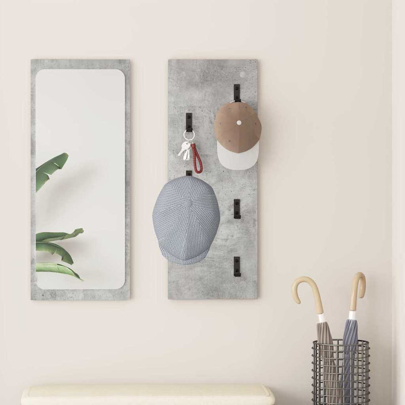 vidaXL Fali Kabáthorog Beton szürke 30 x 1.5 x 80 cm Faanyag