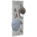 vidaXL Fali Kabáthorog tárolóval Beton Szürke 30 x 1,5 x 80 cm Faanyag