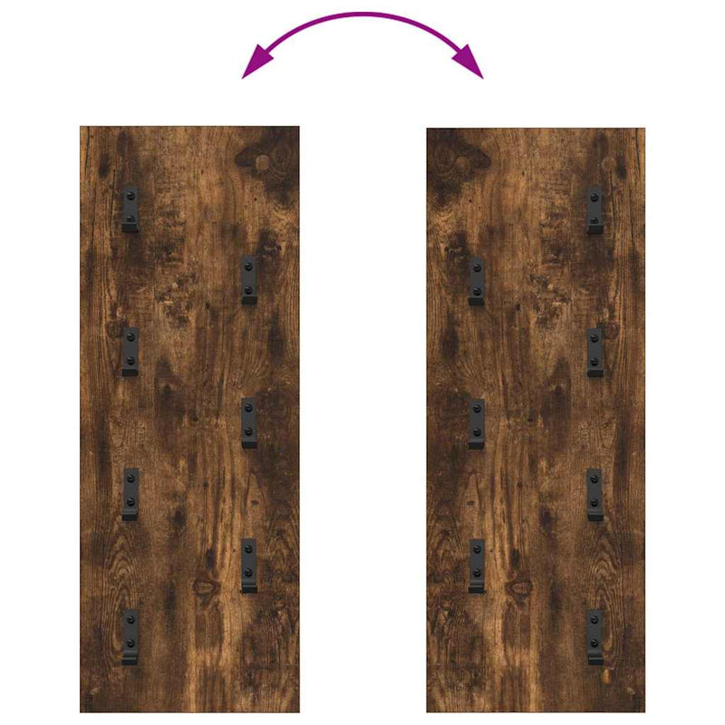 vidaXL Fali Kabáthorog Füstölt tölgy 30 x 1.5 x 80 cm Faanyag