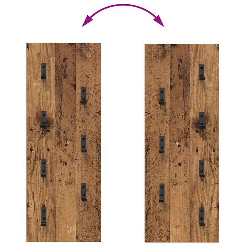 vidaXL Fali Kabáthorog Régi fa 30 x 1.5 x 80 cm Faanyag