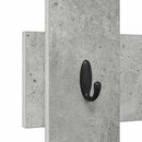 vidaXL Fali Kabáthorog tárolóval Beton Szürke 60 x 3 x 82 cm Faanyag