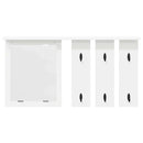 vidaXL Fali Kabáthorog polcokkal Fehér 85 x 10 x 45 cm Faanyag