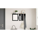 vidaXL Fali Kabáthorog polcokkal Musta tammi 85 x 10 x 45 cm Faanyag