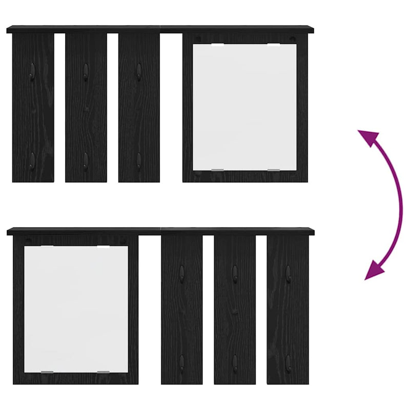 vidaXL Fali Kabáthorog polcokkal Musta tammi 85 x 10 x 45 cm Faanyag