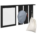 vidaXL Fali Kabáthorog polcokkal Musta tammi 85 x 10 x 45 cm Faanyag