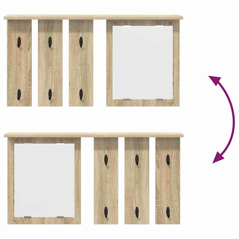 vidaXL Fali Kabáthorog polcokkal sonoma tölgy 85 x 10 x 45 cm Faanyag