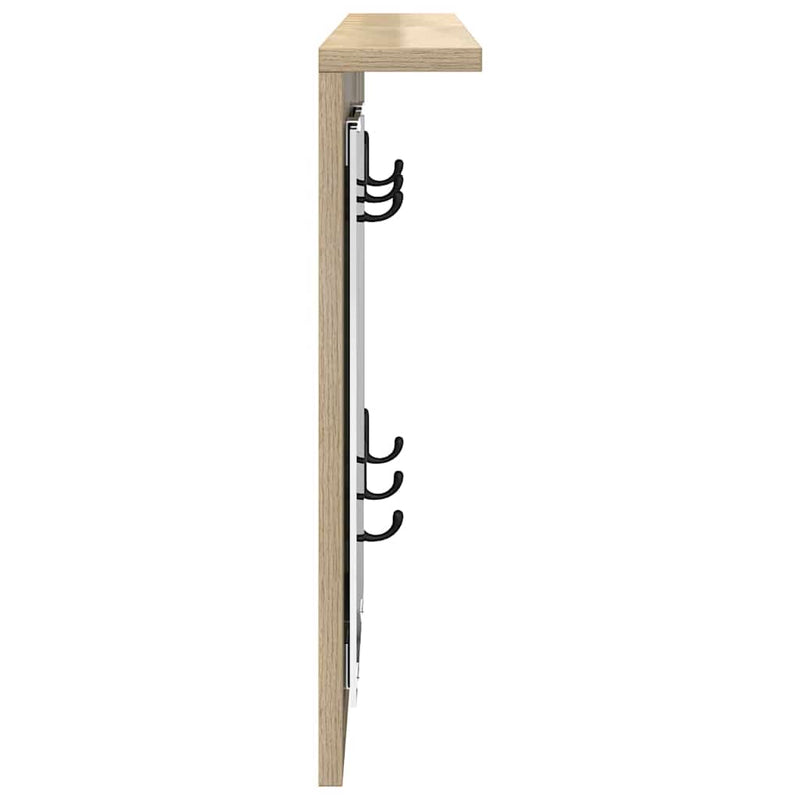 vidaXL Fali Kabáthorog polcokkal sonoma tölgy 85 x 10 x 45 cm Faanyag