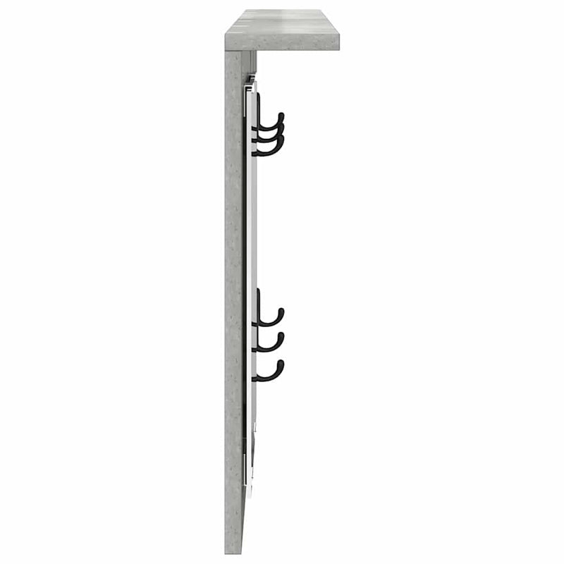 vidaXL Fali Kabáthorog polcokkal Beton szürke 85 x 10 x 45 cm Faanyag