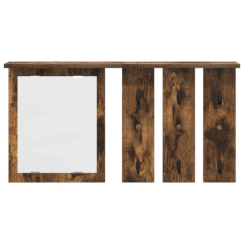 vidaXL Fali Kabáthorog polcokkal Füstölt tölgy 85 x 10 x 45 cm Faanyag