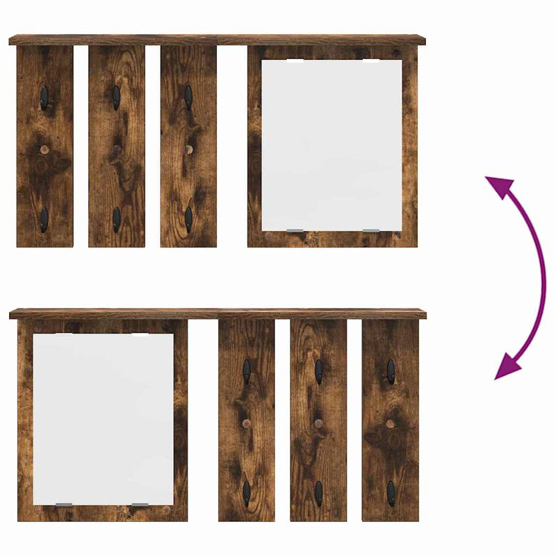 vidaXL Fali Kabáthorog polcokkal Füstölt tölgy 85 x 10 x 45 cm Faanyag