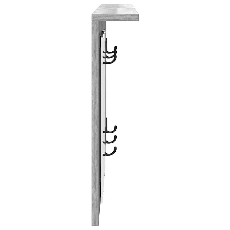 vidaXL Fali Kabáthorog polcokkal Szürke sonoma 85 x 10 x 45 cm Faanyag