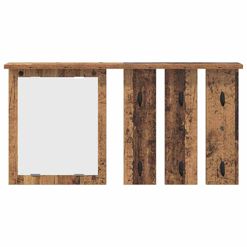 vidaXL Fali Kabáthorog polcokkal Régi fa 85 x 10 x 45 cm Faanyag