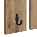 vidaXL Fali Kabáthorog tükörrel kézműves tölgy 85 x 10 x 45 cm Faanyag