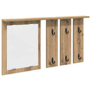 vidaXL Fali Kabáthorog tükörrel kézműves tölgy 85 x 10 x 45 cm Faanyag