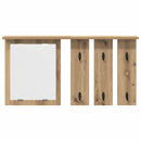 vidaXL Fali Kabáthorog tükörrel kézműves tölgy 85 x 10 x 45 cm Faanyag