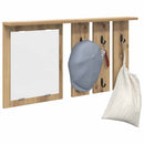 vidaXL Fali Kabáthorog tükörrel kézműves tölgy 85 x 10 x 45 cm Faanyag