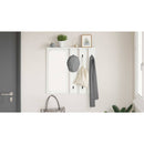 vidaXL Fali Kabáthorog polcokkal Fehér 84 x 10 x 80 cm Faanyag