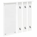 vidaXL Fali Kabáthorog polcokkal Fehér 84 x 10 x 80 cm Faanyag