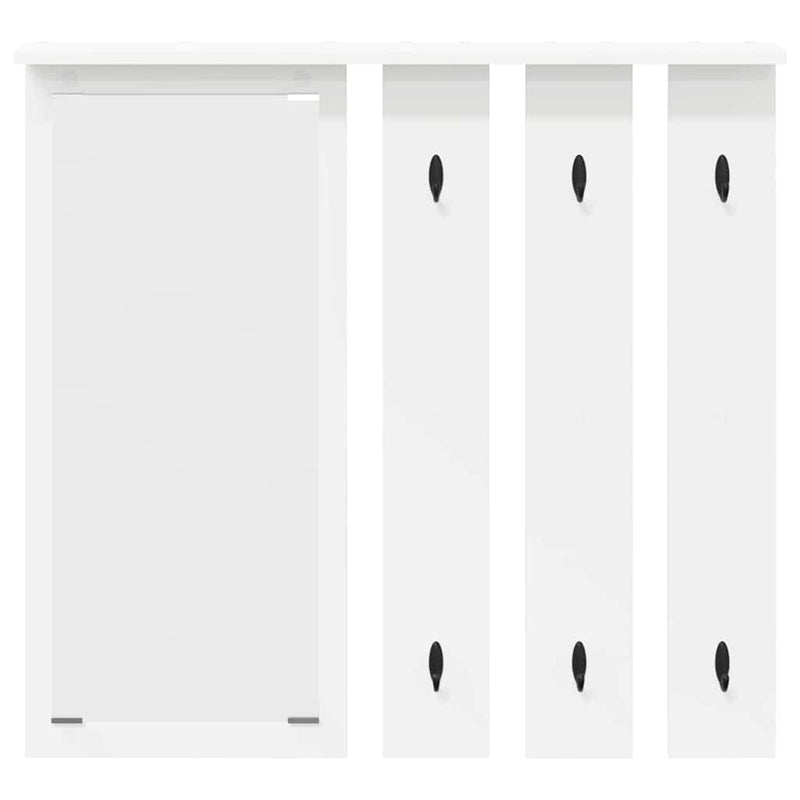 vidaXL Fali Kabáthorog polcokkal Fehér 84 x 10 x 80 cm Faanyag