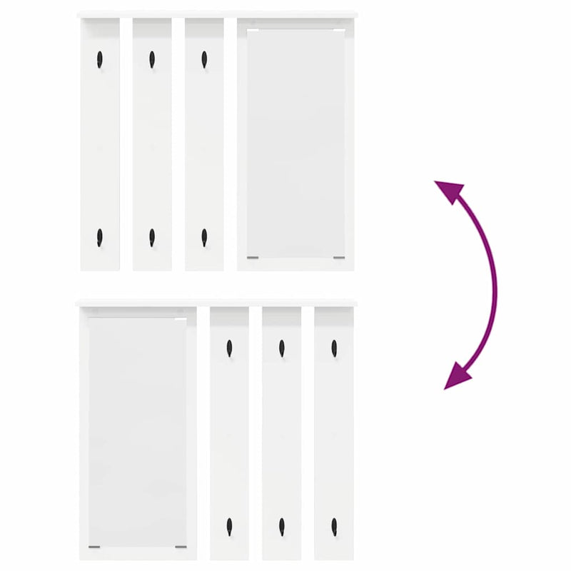 vidaXL Fali Kabáthorog polcokkal Fehér 84 x 10 x 80 cm Faanyag