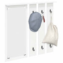 vidaXL Fali Kabáthorog polcokkal Fehér 84 x 10 x 80 cm Faanyag