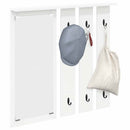 vidaXL Fali Kabáthorog polcokkal Fehér 84 x 10 x 80 cm Faanyag