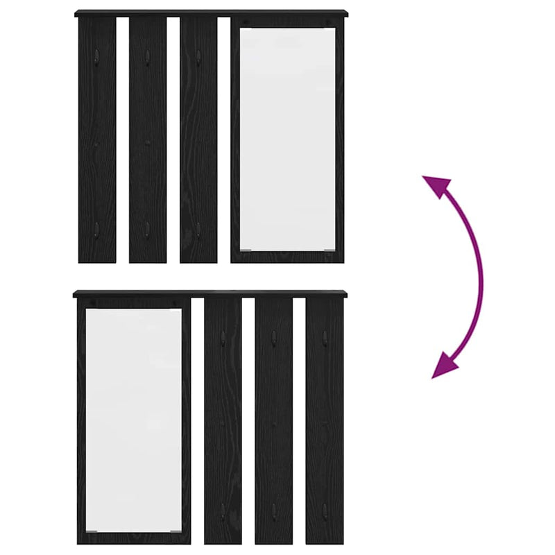 vidaXL Fali Kabáthorog polcokkal Musta tammi 84 x 10 x 80 cm Faanyag