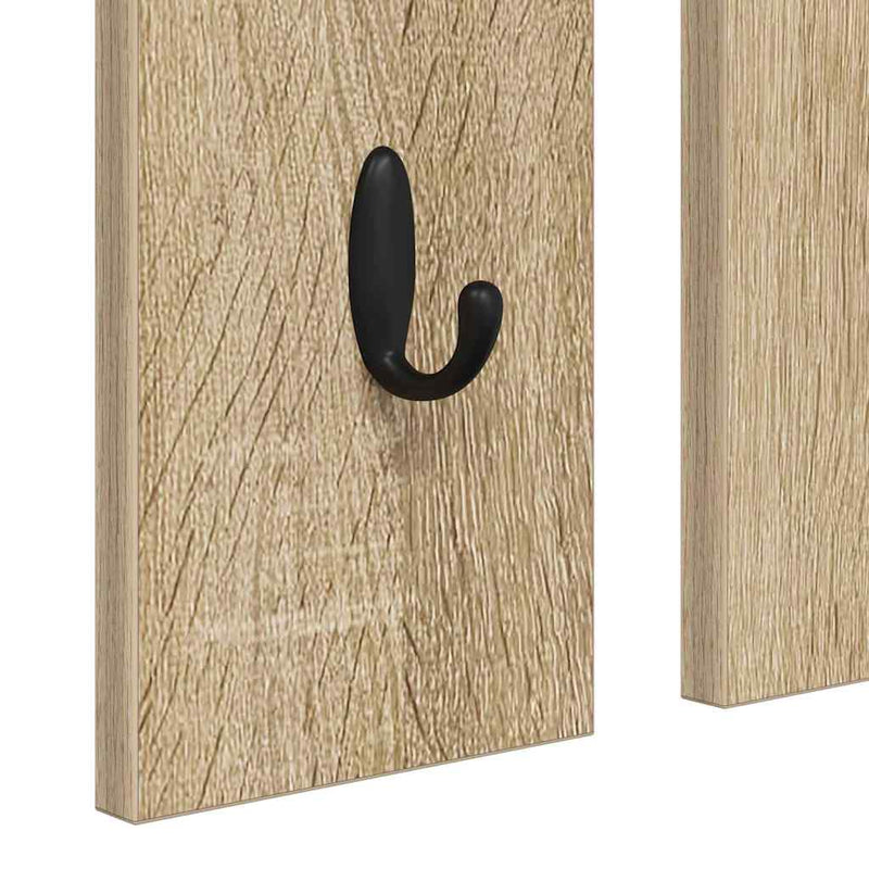 vidaXL Fali Kabáthorog polcokkal sonoma tölgy 84 x 10 x 80 cm Faanyag