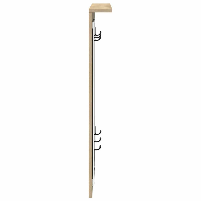 vidaXL Fali Kabáthorog polcokkal sonoma tölgy 84 x 10 x 80 cm Faanyag