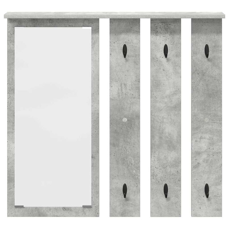 vidaXL Fali Kabáthorog polcokkal Beton szürke 84 x 10 x 80 cm Faanyag