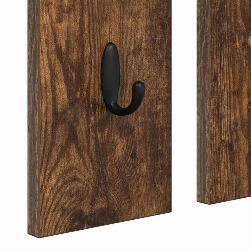 vidaXL Fali Kabáthorog polcokkal Füstölt tölgy 84 x 10 x 80 cm Faanyag