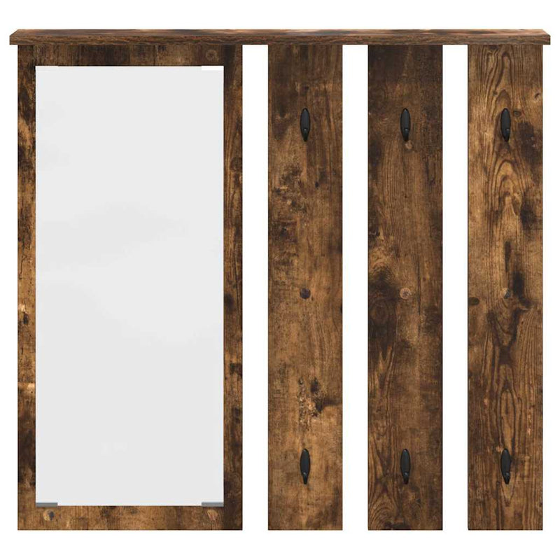 vidaXL Fali Kabáthorog polcokkal Füstölt tölgy 84 x 10 x 80 cm Faanyag