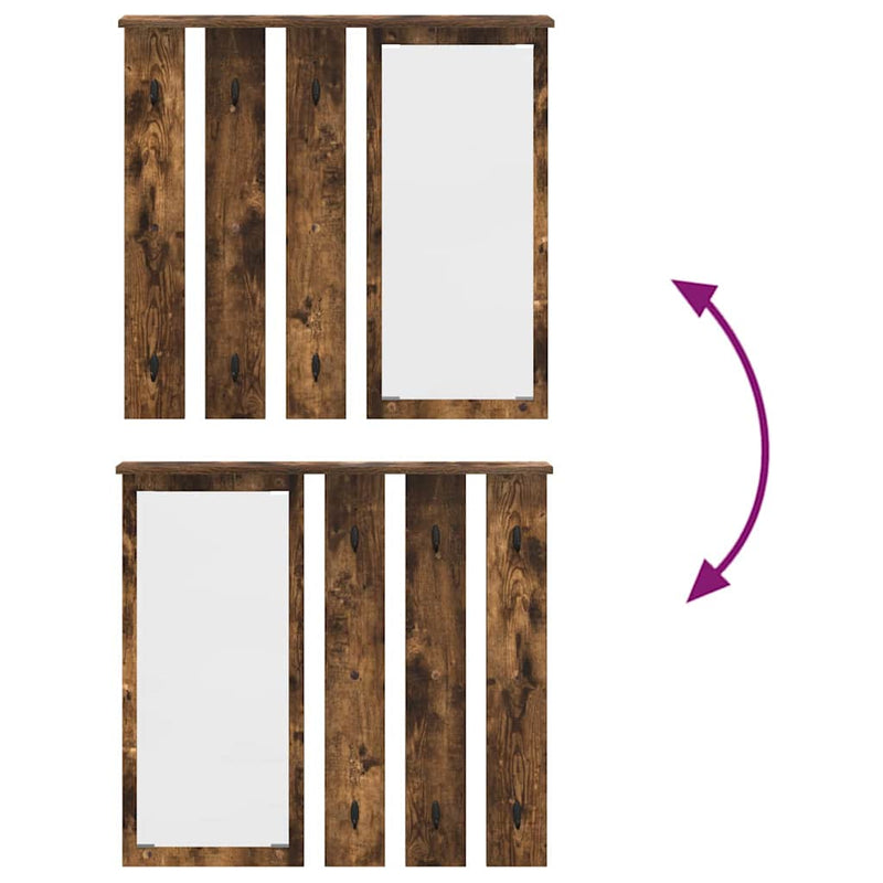 vidaXL Fali Kabáthorog polcokkal Füstölt tölgy 84 x 10 x 80 cm Faanyag