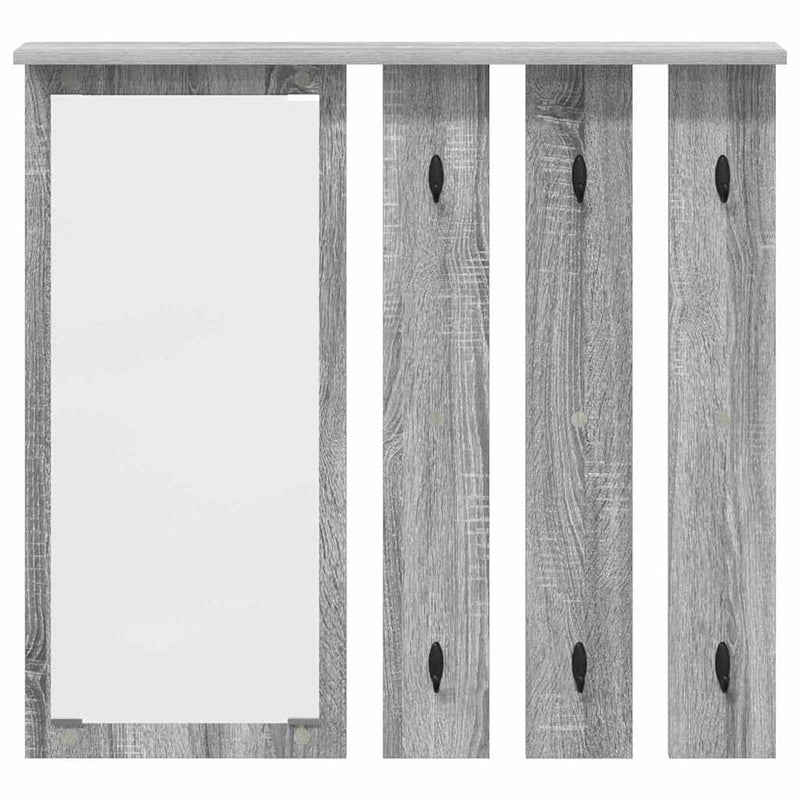 vidaXL Fali Kabáthorog polcokkal Szürke sonoma 84 x 10 x 80 cm Faanyag