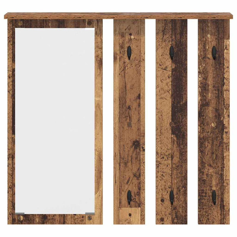 vidaXL Fali Kabáthorog polcokkal Régi fa 84 x 10 x 80 cm Faanyag