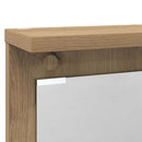 vidaXL Fali Kabáthorog tükörrel kézműves tölgy 84 x 10 x 80 cm Faanyag